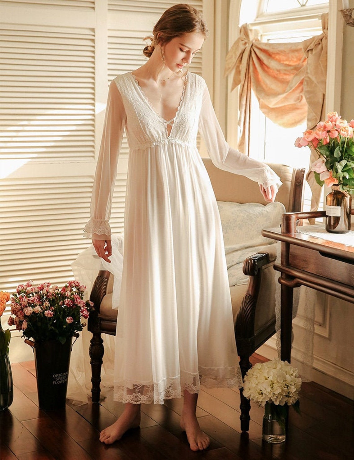 translucent night gown
