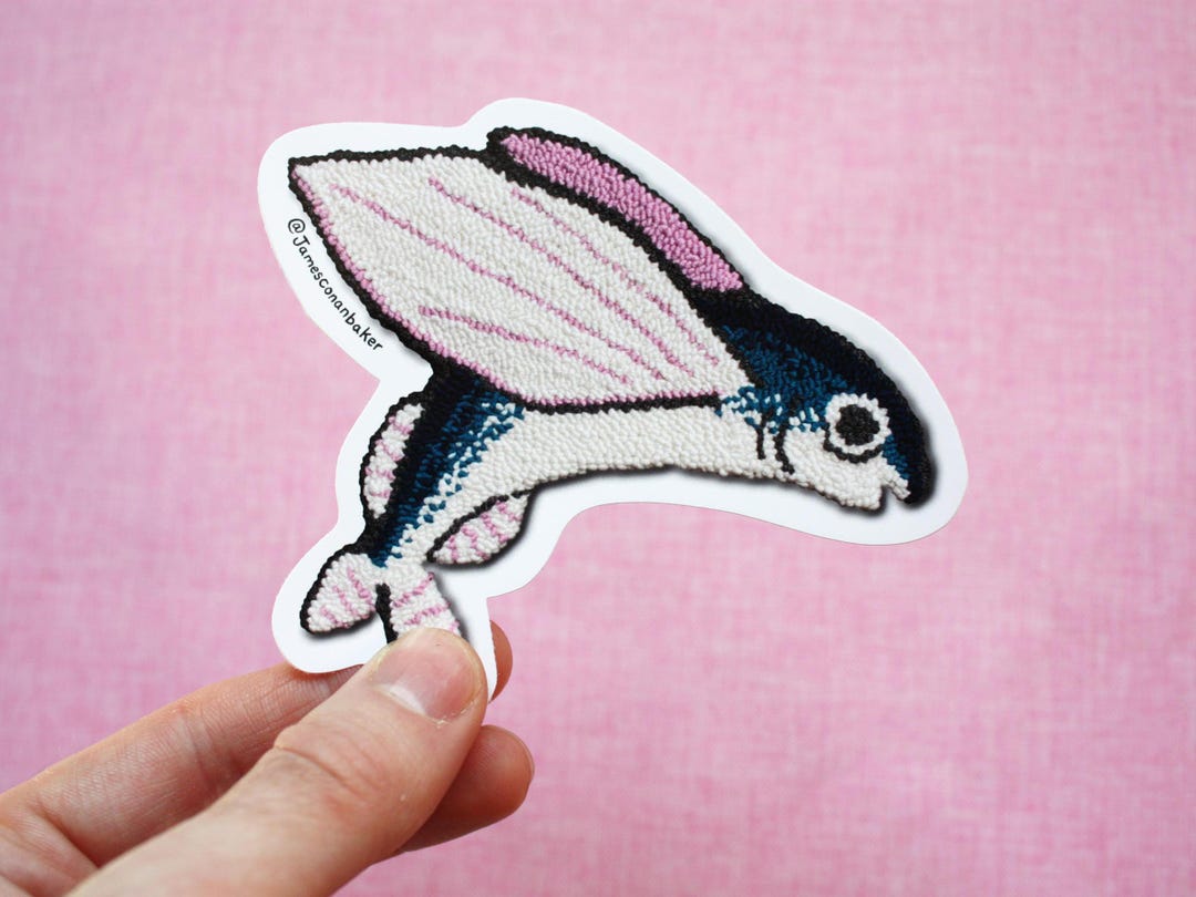 Falling Fish Sticker Flying Fish Vinyl Sticker - Etsy