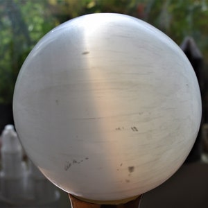 4.5 Selenite Crystal Sphere, Healing Crystal, Selenite Crystal Ball, Home Décor Selenite Ball, Spiritual Witch Crystal Ball image 1