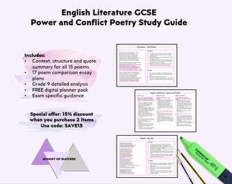 Power and Conflict Poetry English Literature GCSE Revision Guide | Study Notes | Grade 9 Analysis | Essay Plan Comparisons