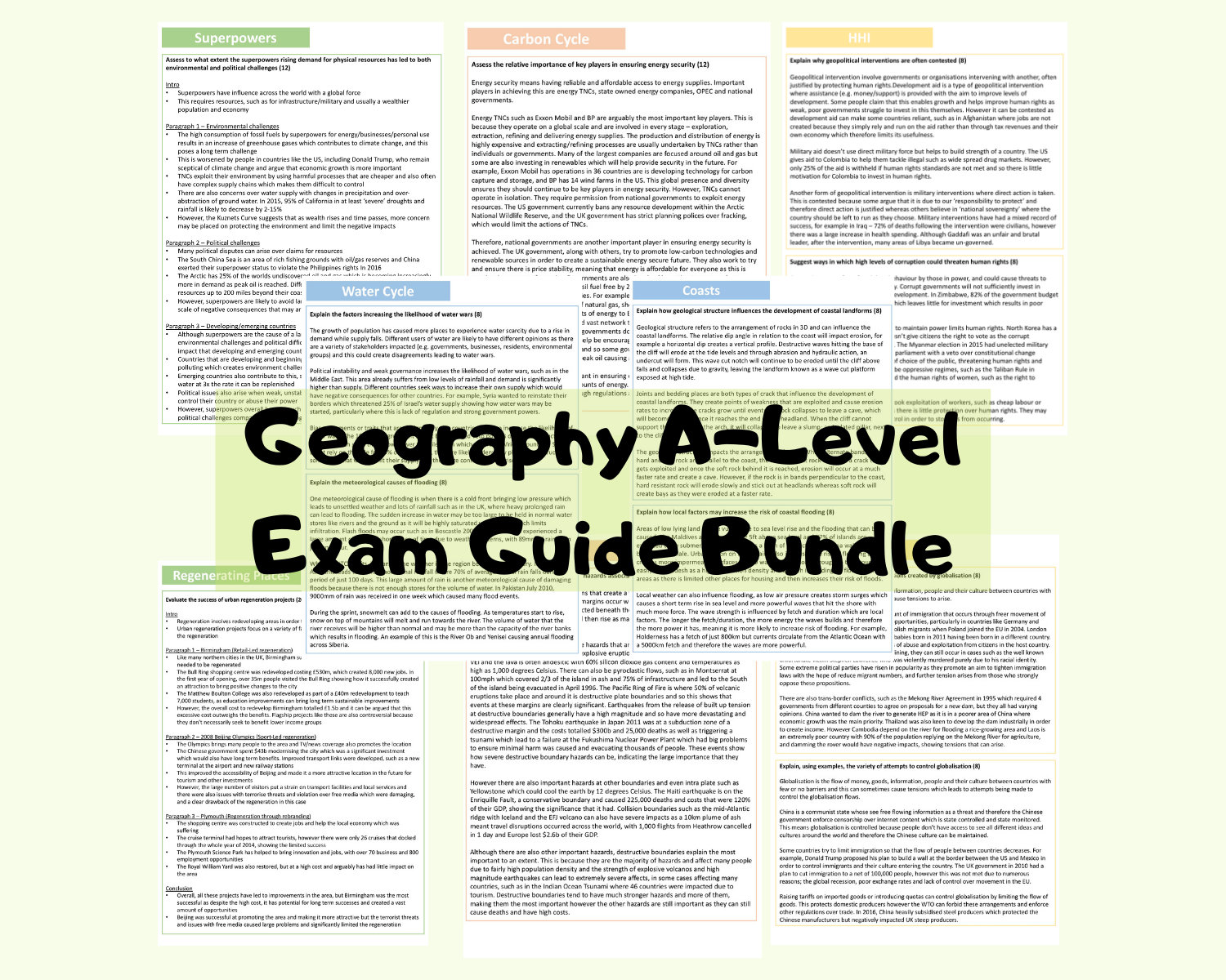 Alevel Geography Revision Bundle Exam Question and Essay Etsy UK