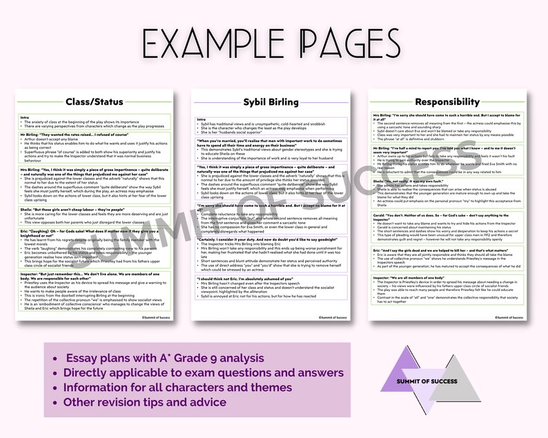 An Inspector Calls English Literature GCSE Revision Guide Study Notes