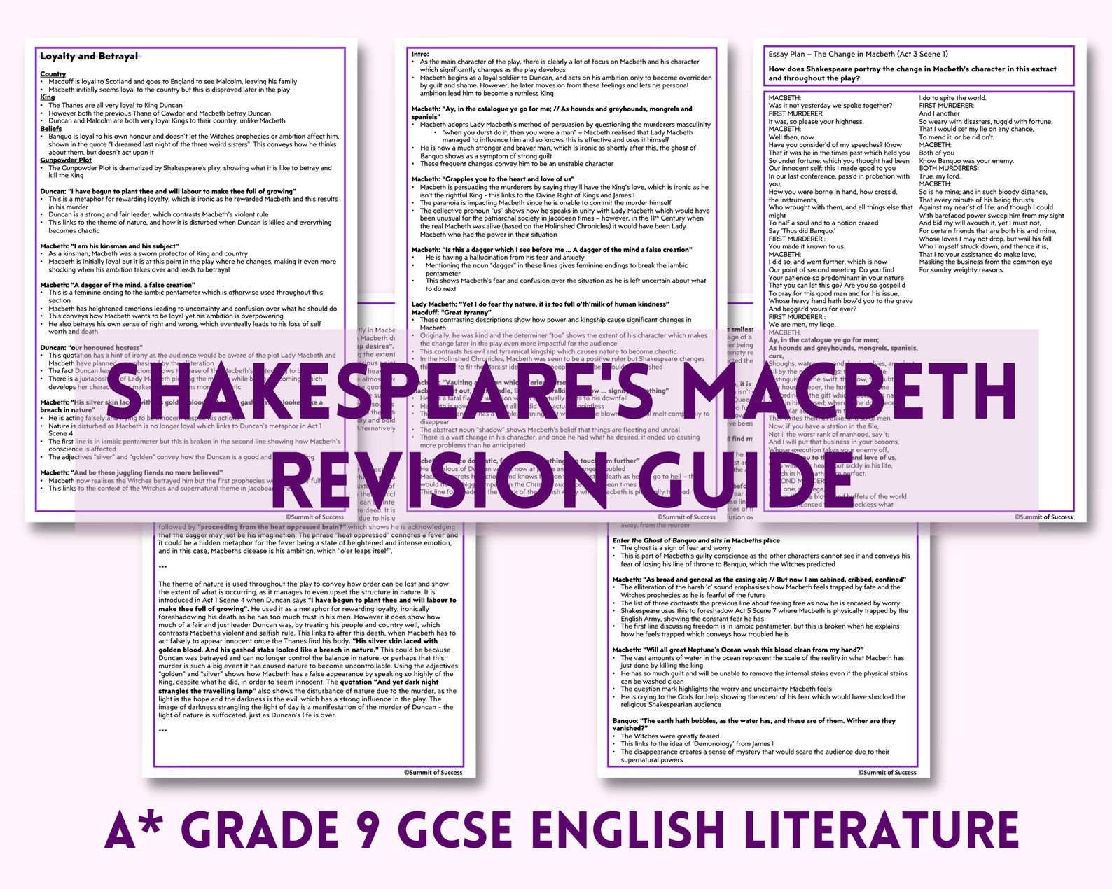 Macbeth English Literature GCSE Revision Guide | Study Notes | Grade 9 ...