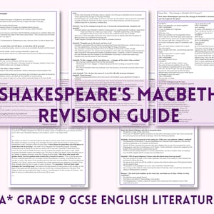 Macbeth English Literature GCSE Revision Guide | Study Notes | Grade 9 Analysis | Characters, Themes & Context