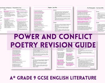 Power and Conflict Poetry English Literature GCSE Revision Guide | Study Notes | Grade 9 Analysis | Essay Plan Comparisons