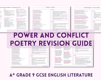 Power and Conflict Poetry English Literature GCSE Revision Guide | Study Notes | Grade 9 Analysis | Essay Plan Comparisons