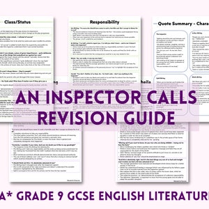 An Inspector Calls English Literature GCSE Revision Guide | Study Notes | Grade 9 Analysis | Characters, Themes & Context