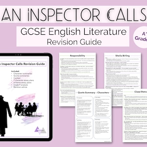 An Inspector Calls English Literature GCSE Revision Guide | Study Notes | Grade 9 Analysis | Characters, Themes & Context