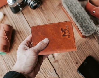 Men's Leather Wallet, Minimalist Wallet, Leather Bifold Wallet, Distressed Leather Slim Bi fold Wallet | Gift For Him