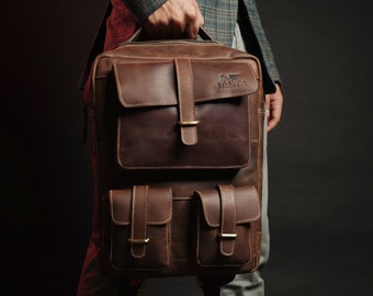 The Metropolitan Buffalo Backpack Leather Bag / Backpack /Travel bag / christmas gift for men