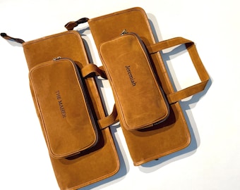 Handcrafted Leather Drumstick Bag: Musician's Gig Bag, Holds 8-10 Pairs