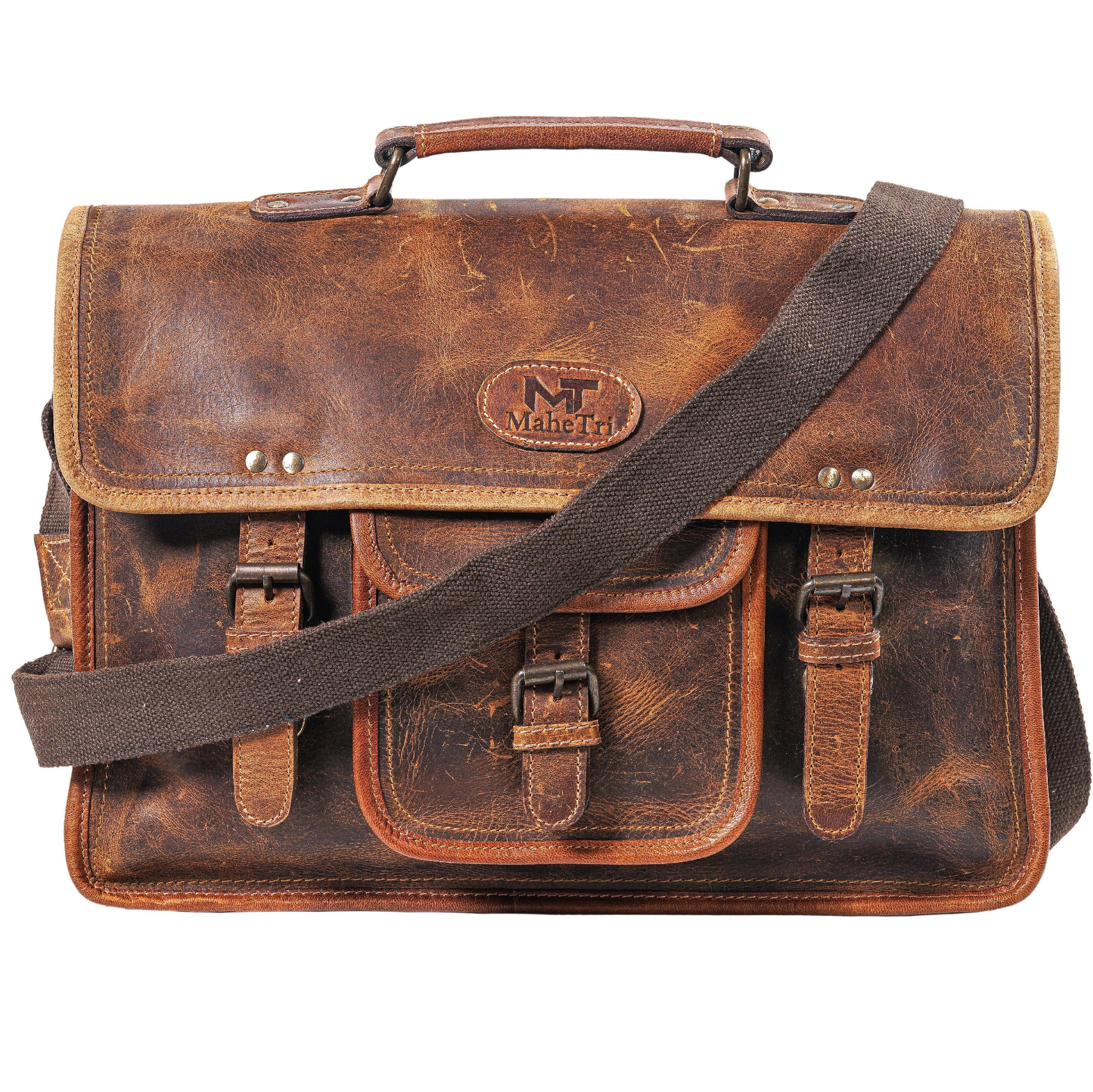 personalized leather briefcase