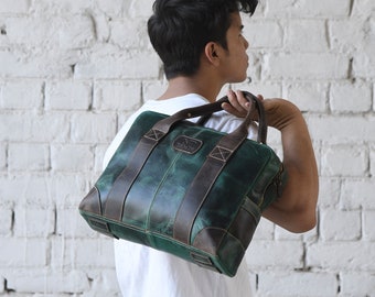 Full Grain Buffalo Leather Briefcase: 16 Inch Laptop Bag