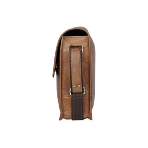 Personalized Leather Crossbody Messenger Bag, Leather Shoulder Bag, Leather Bag For Women Men, Monogram Crossbody Bag image 5