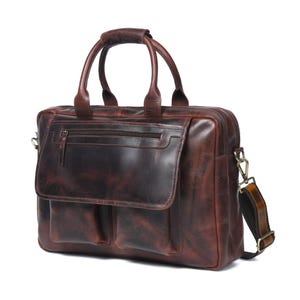 Sac pilote en cuir de buffle, grandes mallettes en cuir pleine fleur, sac en cuir fait main