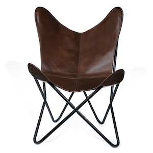 Leather Butterfly Chair, Leather BKF Chair, Living Room Garden Portable Foldable Relaxing Chair, Home Decor Gift, Leather Chair