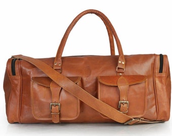 32x14 Inch Large Oversized Leather Duffle Bag, Traveler Weekender Bag for Long Trip, Handmade Large Duffle Bag