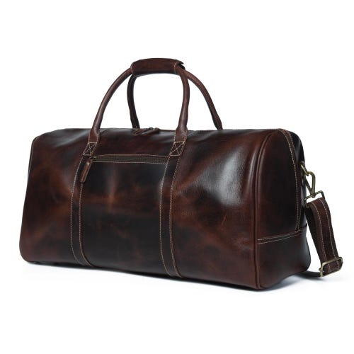 21 inch travel duffel backpack Leather Rolling for Men & Women Handcrafted from full Protege 21 Inch Black Weekender