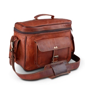 Personalized Camera Bag, Leather Vintage Shoulder Camera Bag For Nikon, Canon, Sony DSLR,  Saddle Bag. Satchel Crossbody DSLR Bag