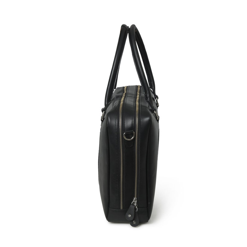 Black Buffalo Leather Laptop Premium Briefcase For Men Women 16 Inch Office Executive Briefcase Bag image 4