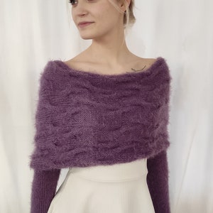 Mohair cover up, mohair sweater, soft shrug, romantic bridal cover up, wedding bolero, bridal soft shrug, long sleeves cardigan,soft jacket