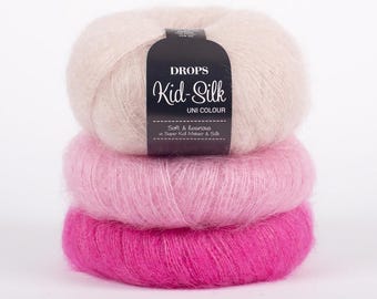DROPS Kid-Silk Yarn: Super Kid Mohair Silk Blend, Lace Weight