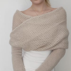 Bridal Stole / Wedding Cape / Wedding Cover Up / Wedding Bolero for the Bride / Wedding Sweater / Bridal Jacket / Wedding Shawl / Beige