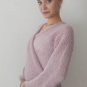 Wedding Jacket Mohair Cardigan Bridal Sweater Mohair Silk Cardigan Wedding Wrap Mohair Sweater Bridal Pullover Pink Ivory Sweater