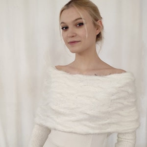 Mohair cover up, mohair sweater, soft shrug, romantic bridal cover up, wedding bolero, bridal soft shrug, long sleeves cardigan,soft jacket
