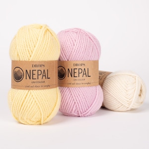DROPS NEPAL/ Hilo de lana/ Hilo para tejer/ Hilo de grosor Aran/ Hilo de lana peinada/ Hilo suave/ Hilo cálido/ Hilo para tejer en invierno/ Hilo de lana para tejer/ Hilo de alpaca