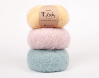 DROPS Melody Yarn: Luxury Alpaca Wool Blend, Soft Fluffy Knitting Crochet Yarn