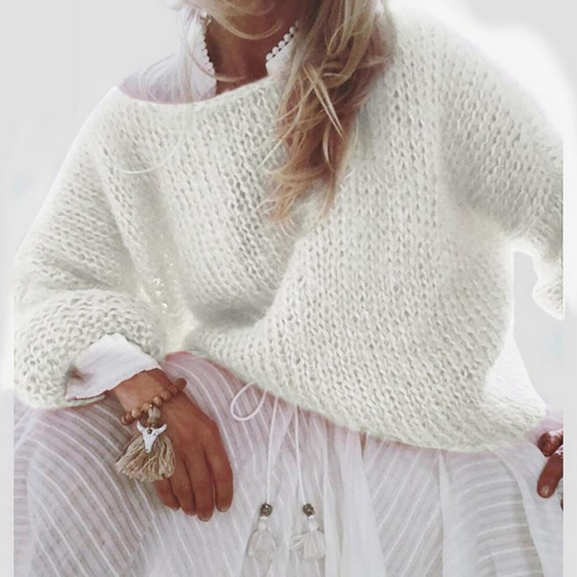 Fluffy White mohair sweater Loose knit sweater Sweater for | Etsy