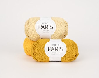 DROPS Paris 100% Cotton Yarn, Aran Weight, Summer Crochet Knitting Cord