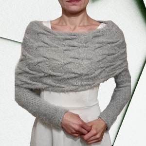 Mohair cover up, mohair sweater, soft shrug, romantic bridal cover up, wedding bolero, bridal soft shrug, long sleeves cardigan,soft jacket