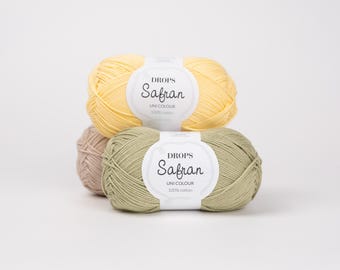 DROPS Safran 100% Cotton Yarn – Soft Egyptian Summer Crafting Thread
