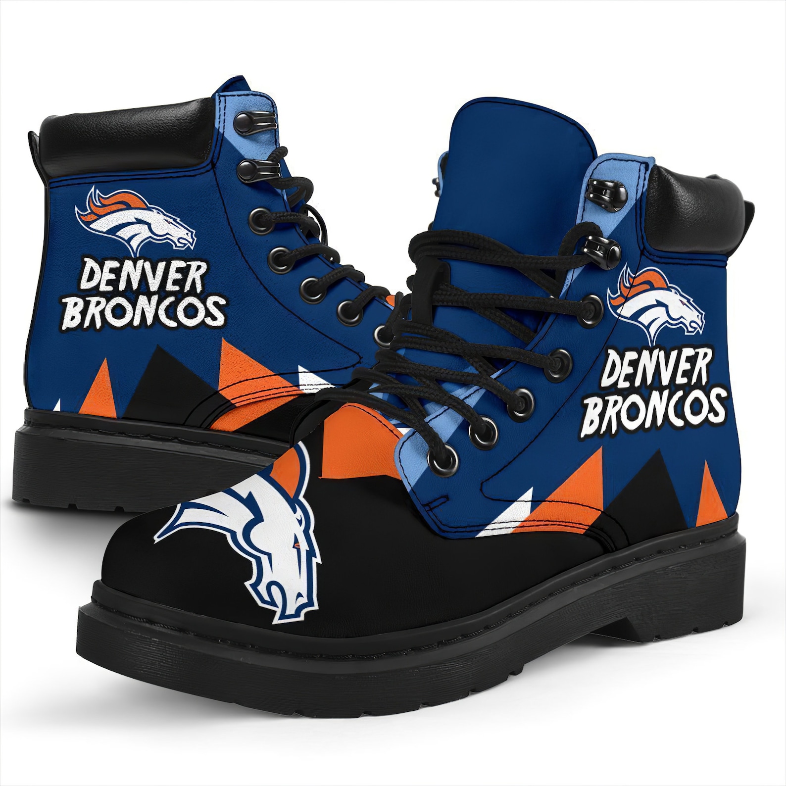 Denver Broncos Custom Boots Casual Shoes Running Shoes Etsy