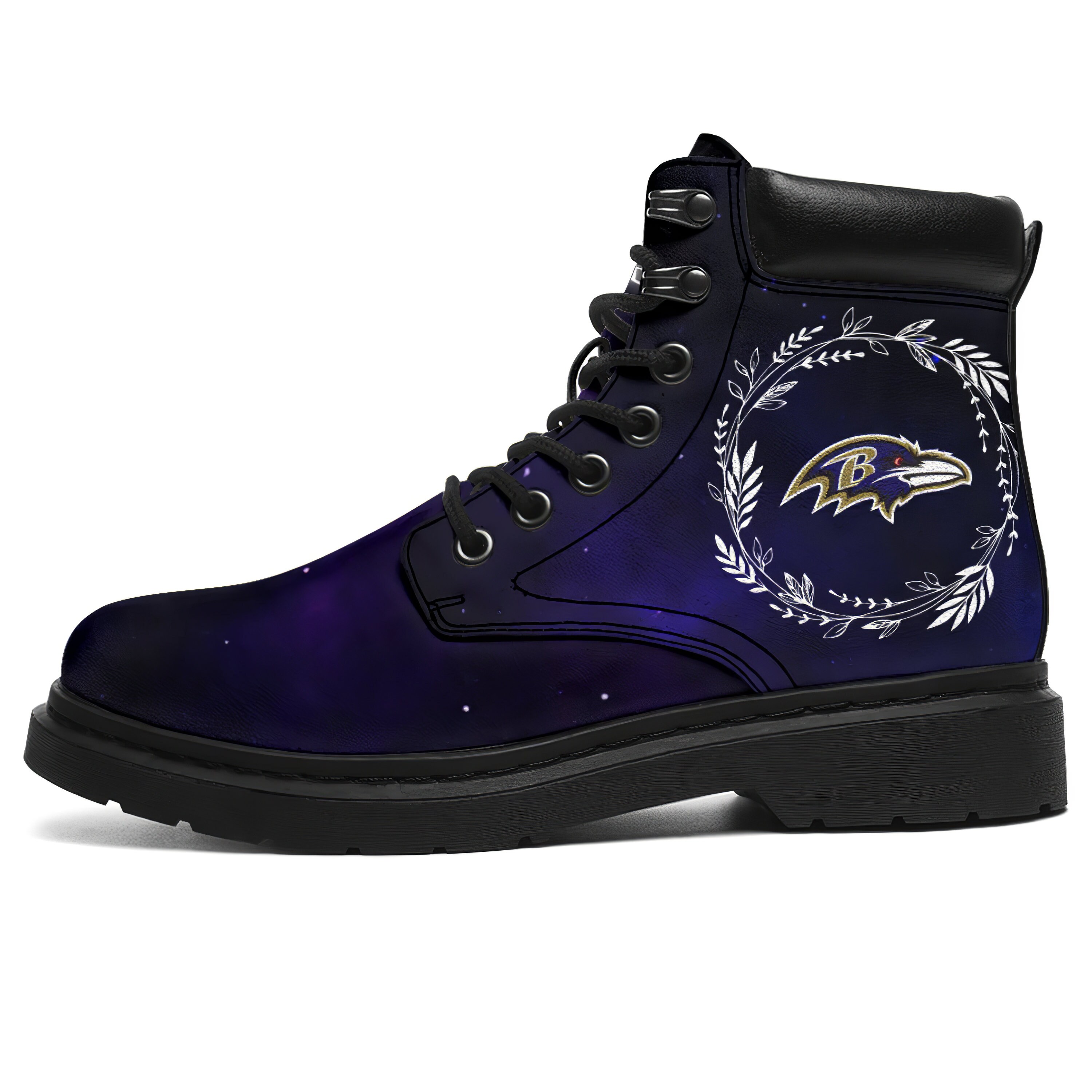 Baltimore Ravens Custom Boots Rugby Team Casual Shoes Etsy