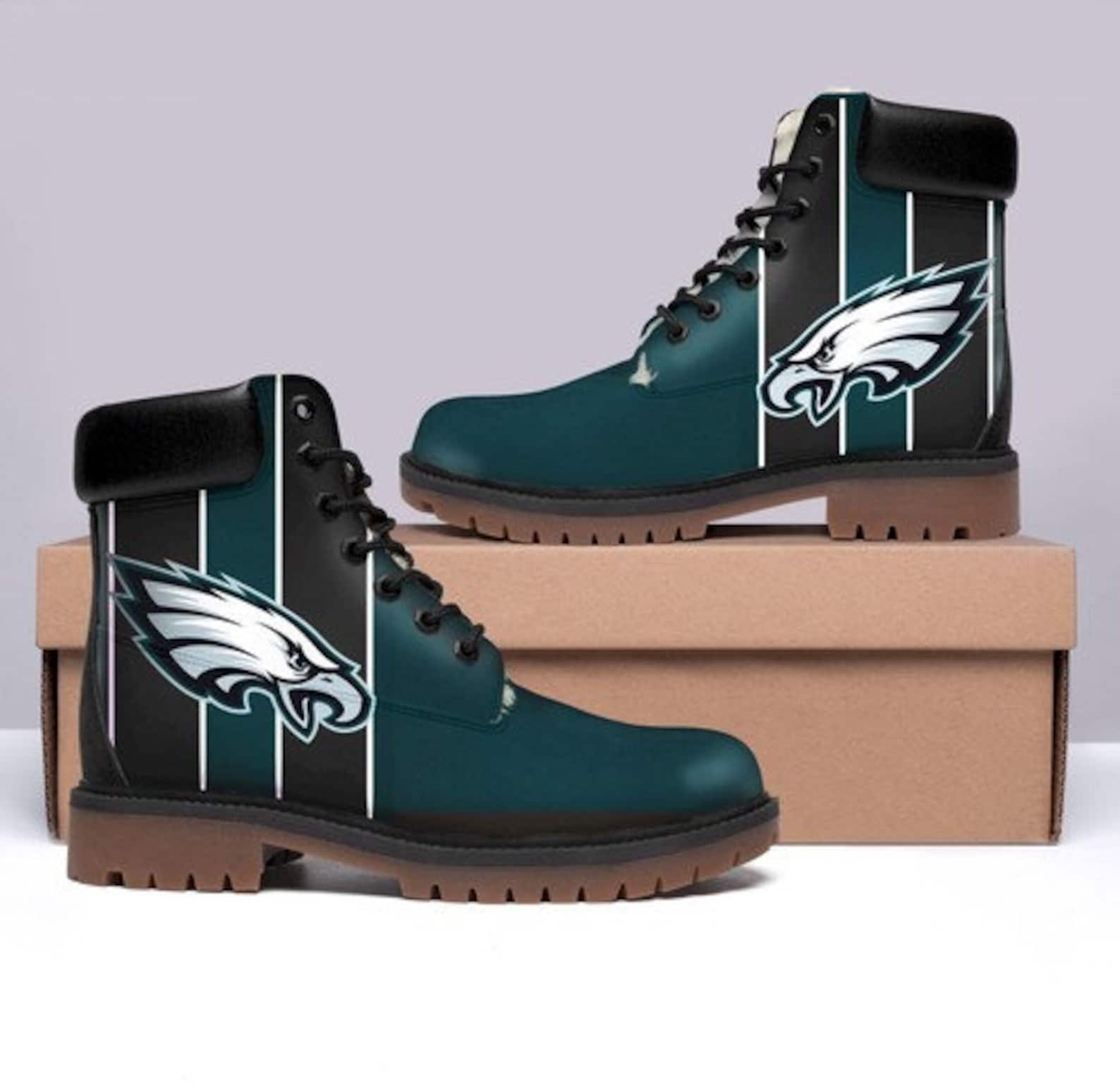 Philadelphia Eagles Custom Boots Casual Shoes Running Etsy