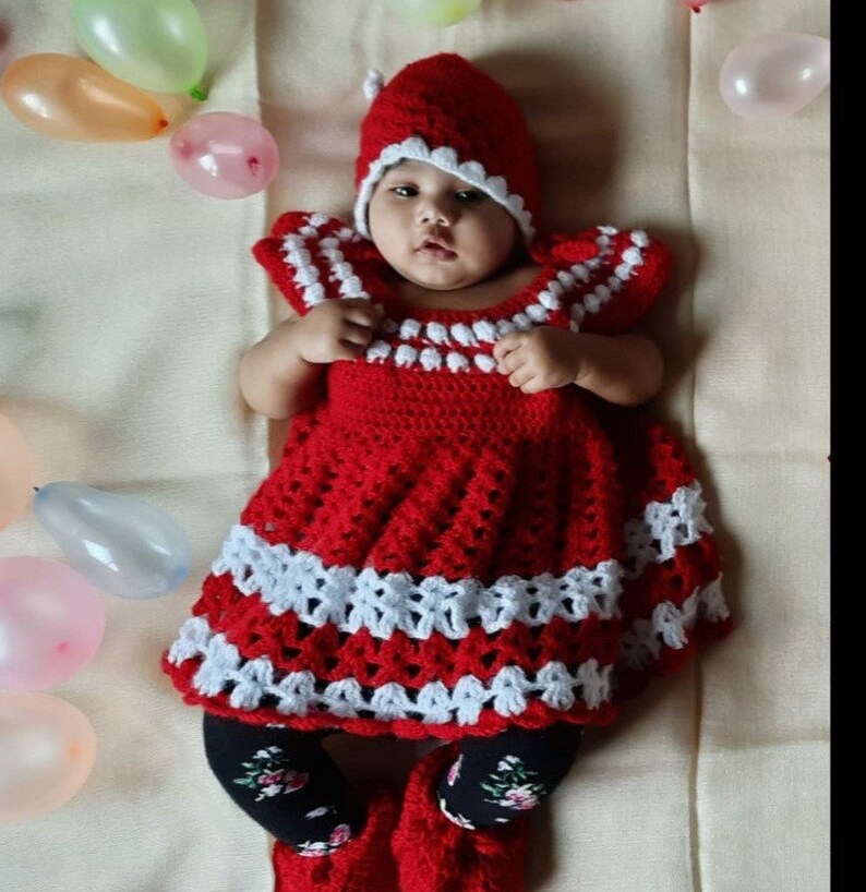 crochet woolen frock