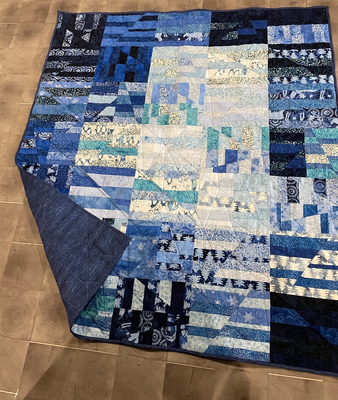 Blue Lap Quilt, Shades of Blue Quilt, Lap Quilt - Etsy