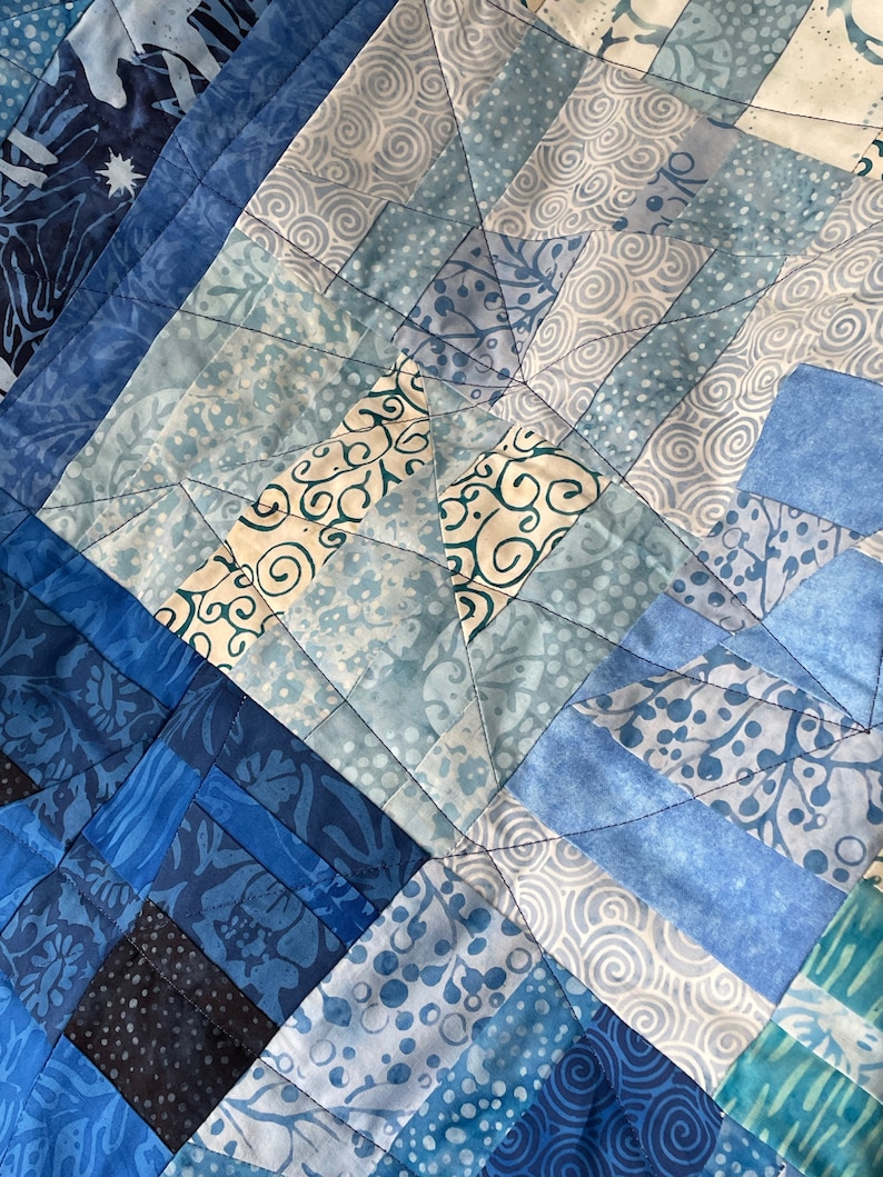 Blue Lap Quilt, Shades of Blue Quilt, Lap Quilt - Etsy