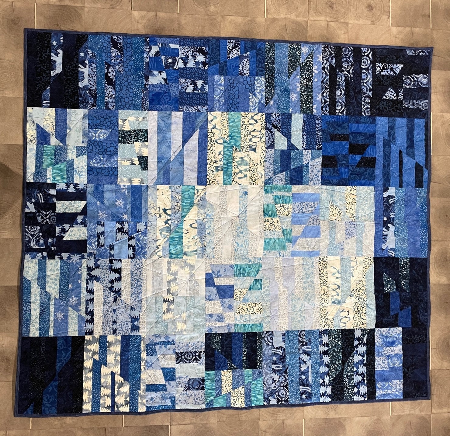 Blue Lap Quilt, Shades of Blue Quilt, Lap Quilt - Etsy