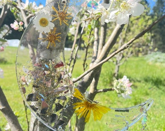 Yellow Sparks Moon Sun Catcher / Accrochage mural