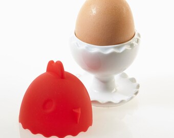 Eierbecher Eierwärmer Porzellan Silikon 6er Set Ostergeschenk Ostern
