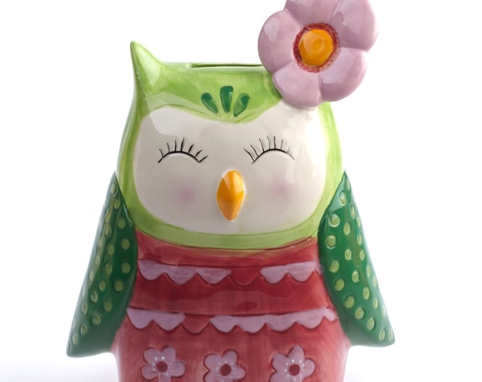 Money Box Sparkasse Money Box Ceramic Handpainted Owl UHU Kautz