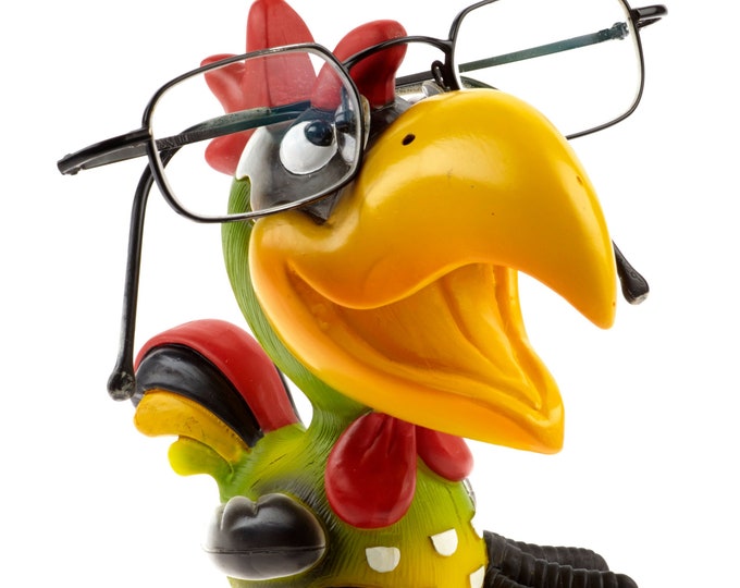 Glasses holder glasses nose, hand-painted, for young and young at heart to give away + keep, glasses stand glasses storage Gockel