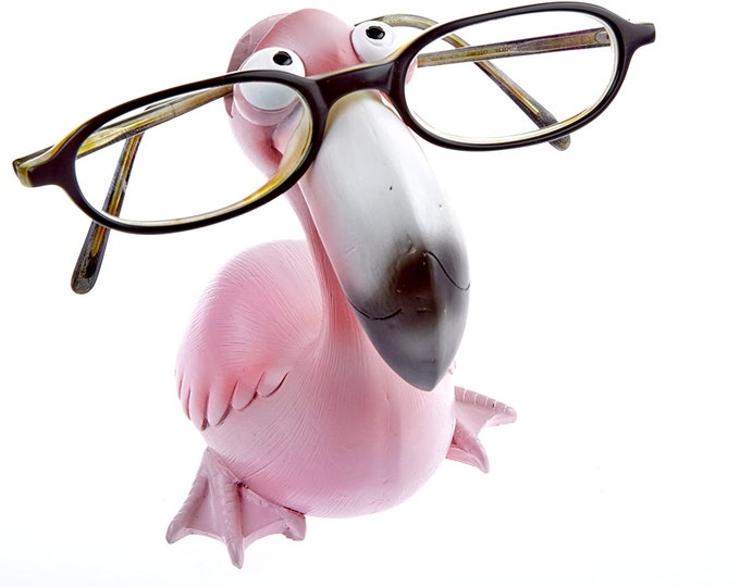 Glasses holder glasses nose, hand-painted, for young and young at heart to give away + keep, glasses stand glasses storage flamingo