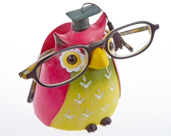 Glasses holder glasses nose, hand-painted, for the young and the young at heart to give as a gift + keep, glasses stand glasses storage owl eagle owl