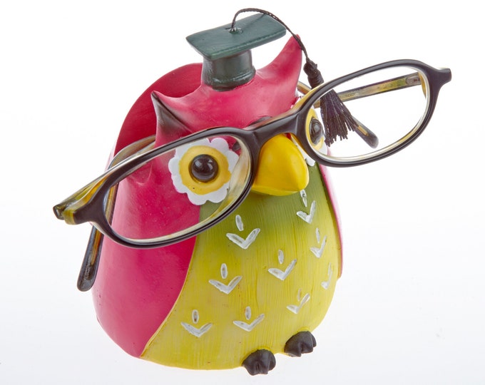 Glasses holder glasses nose, hand-painted, for young and young at heart to give away + keep, glasses stand glasses storage owl eagle owl