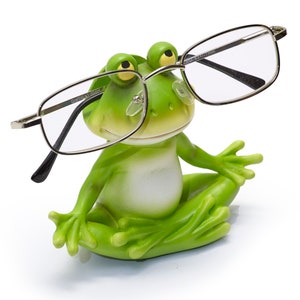 Porte-lunettes nez lunettes peintes à la main support de lunettes rangement grenouille yoga